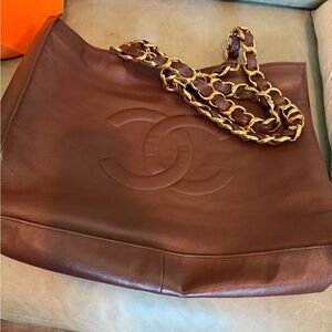 Chanel Brown Leather Large Timeless Tote Bag